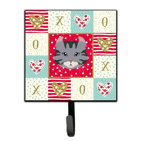 Carolines Treasures 4.25 x 1 x 7 in. American Curl Cat Love Leash or Key Holder CK5080SH4 - main